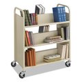 Safco Steel Book Cart, Six-Shelf, 36w x 18.5d x 43.5h, Sand 5357SA